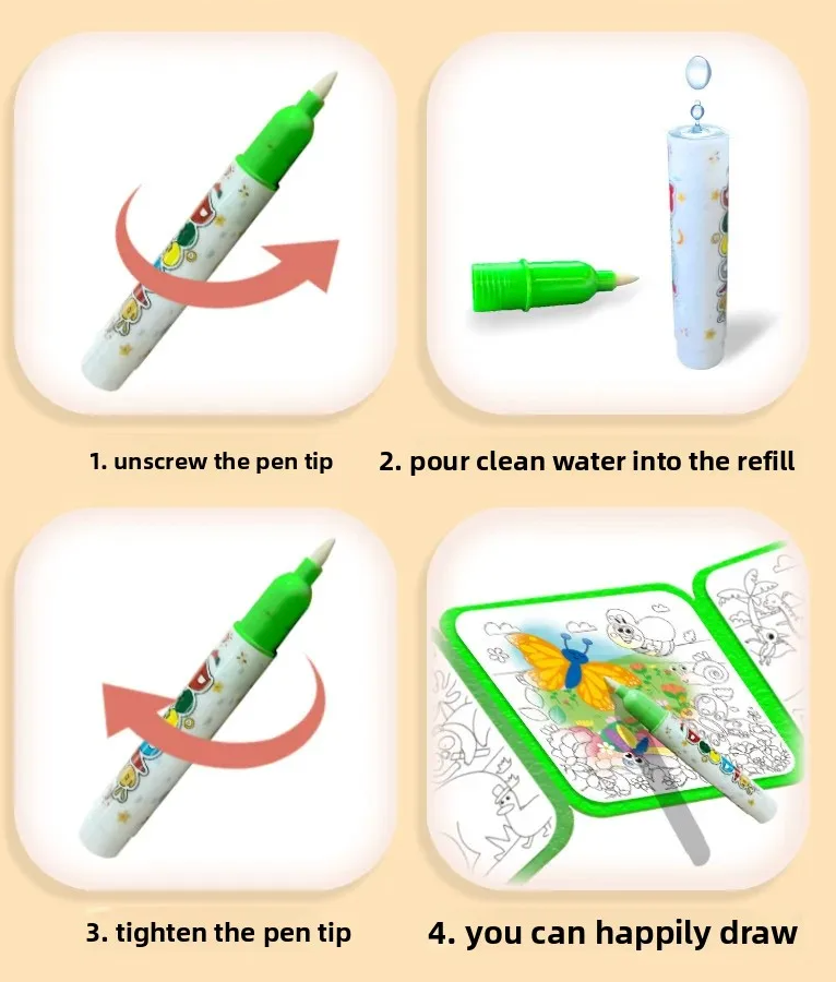 MAGISCH WATERKLEURBOEK AQUADRAW™ | VOOR KINDEREN ONDERWEG